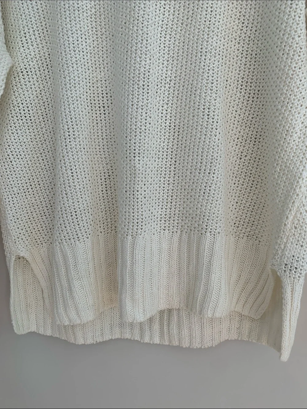J. Crew Linen Crew Neck Beach Sweater Cream Size Large L5934 Semi Sheer Coastal